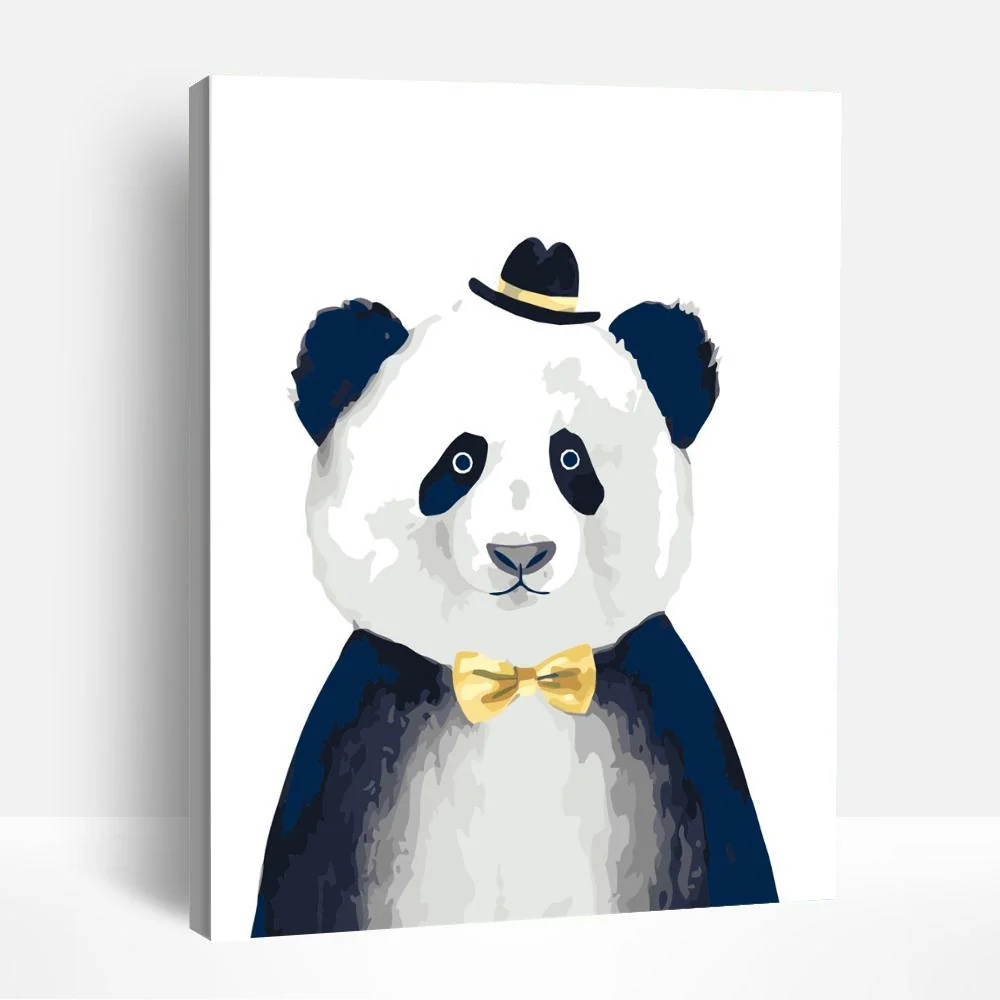 Panda with Tiny Hat | Paint By Numbers