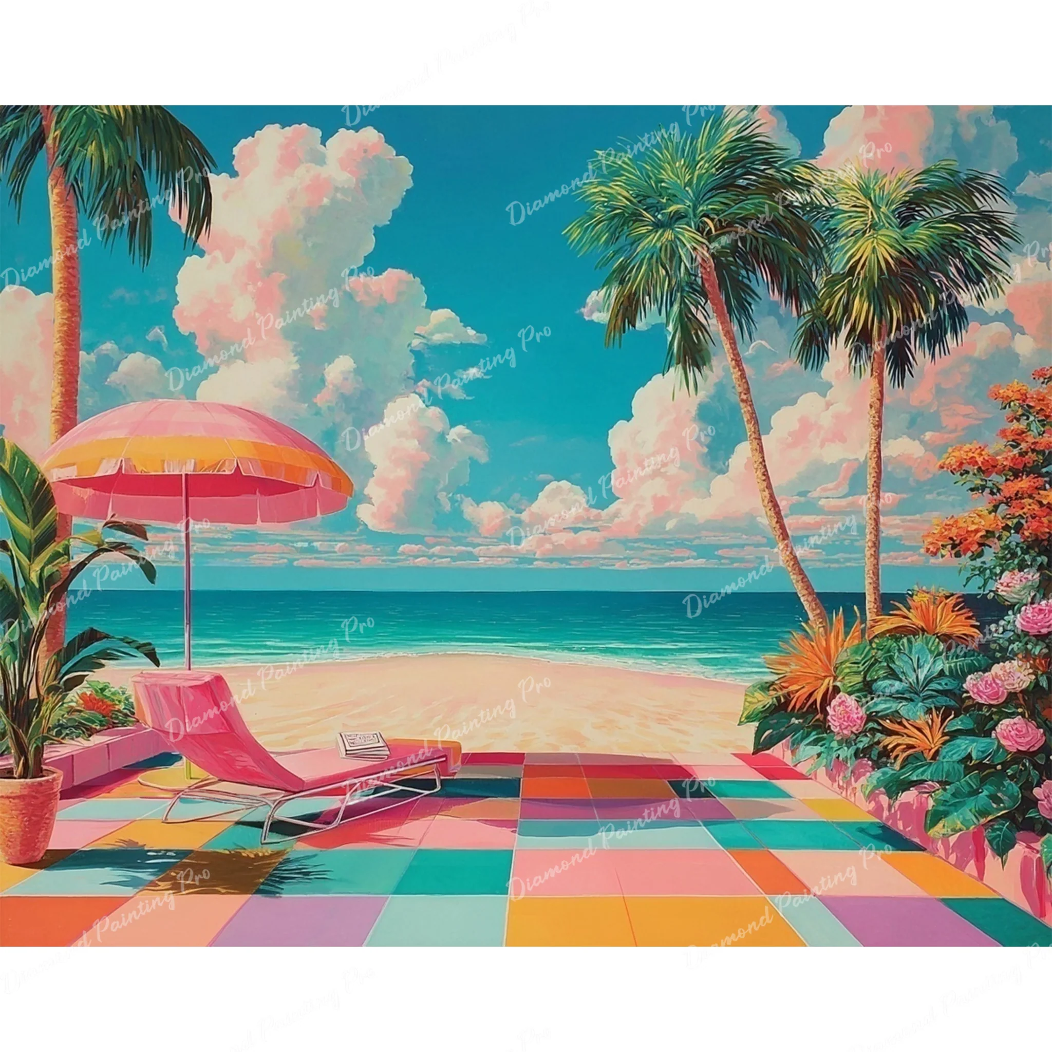Pastel Beach Lounge | Diamond Painting - Image 2