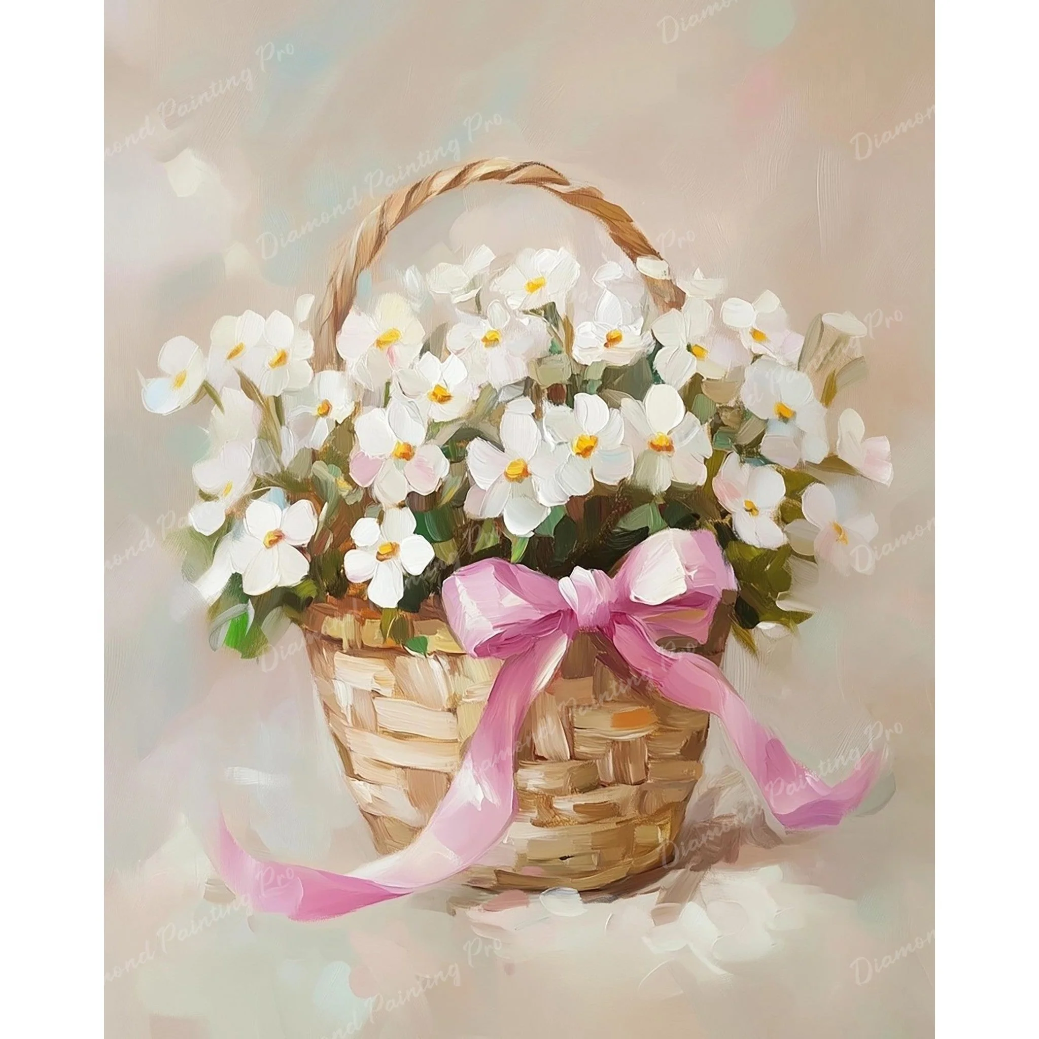 Pink Bow Flower Basket | Diamond Painting - Image 2