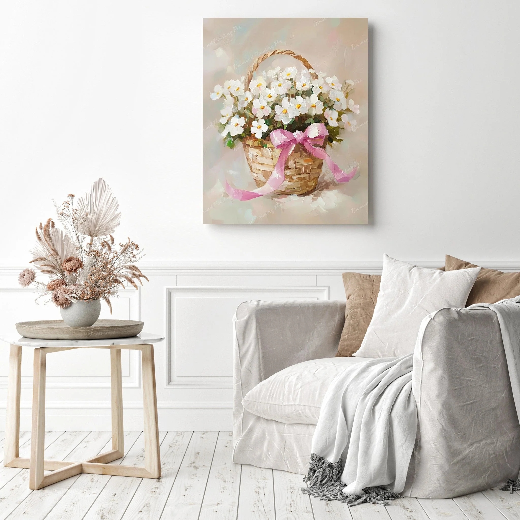 Pink Bow Flower Basket | Diamond Painting - Image 3