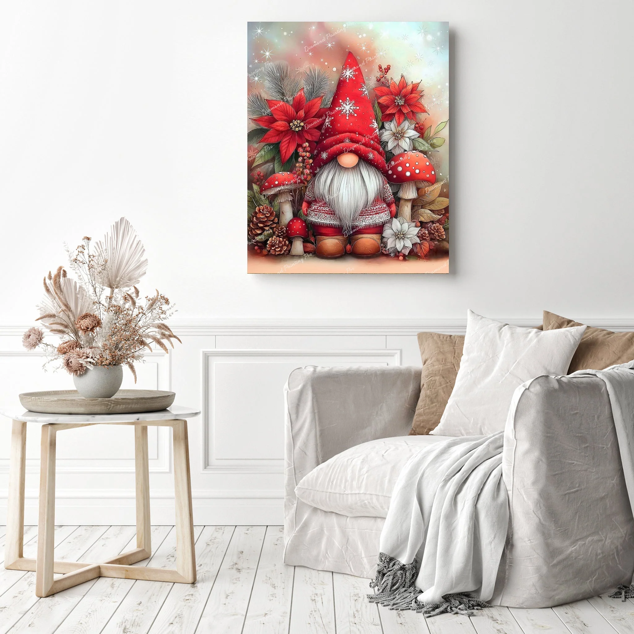 Poinsettia Xmas Gnome | Diamond Painting - Image 3