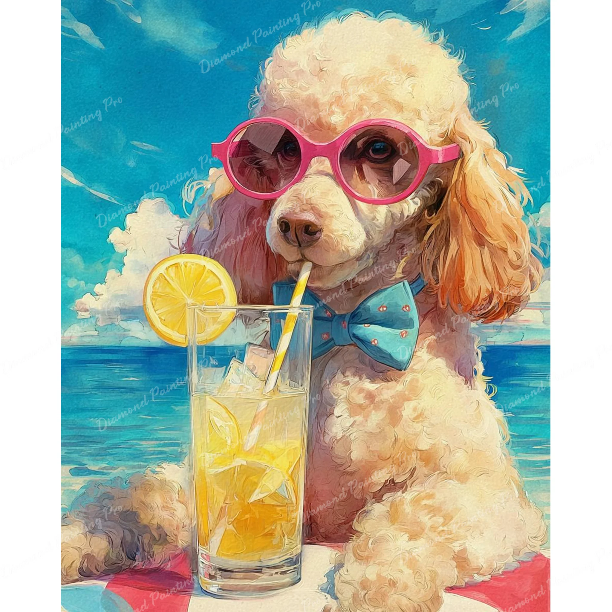 Poodle Sipping | Diamond Painting - Image 2