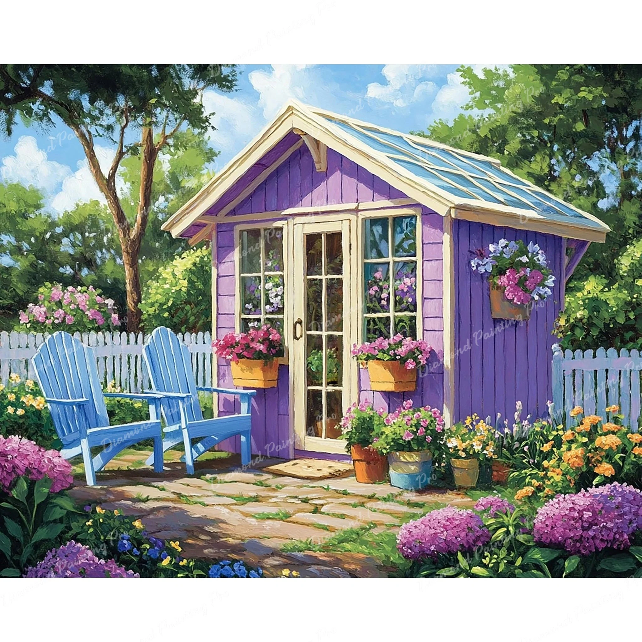 Purple Flower Garden | Diamond Painting - Image 2