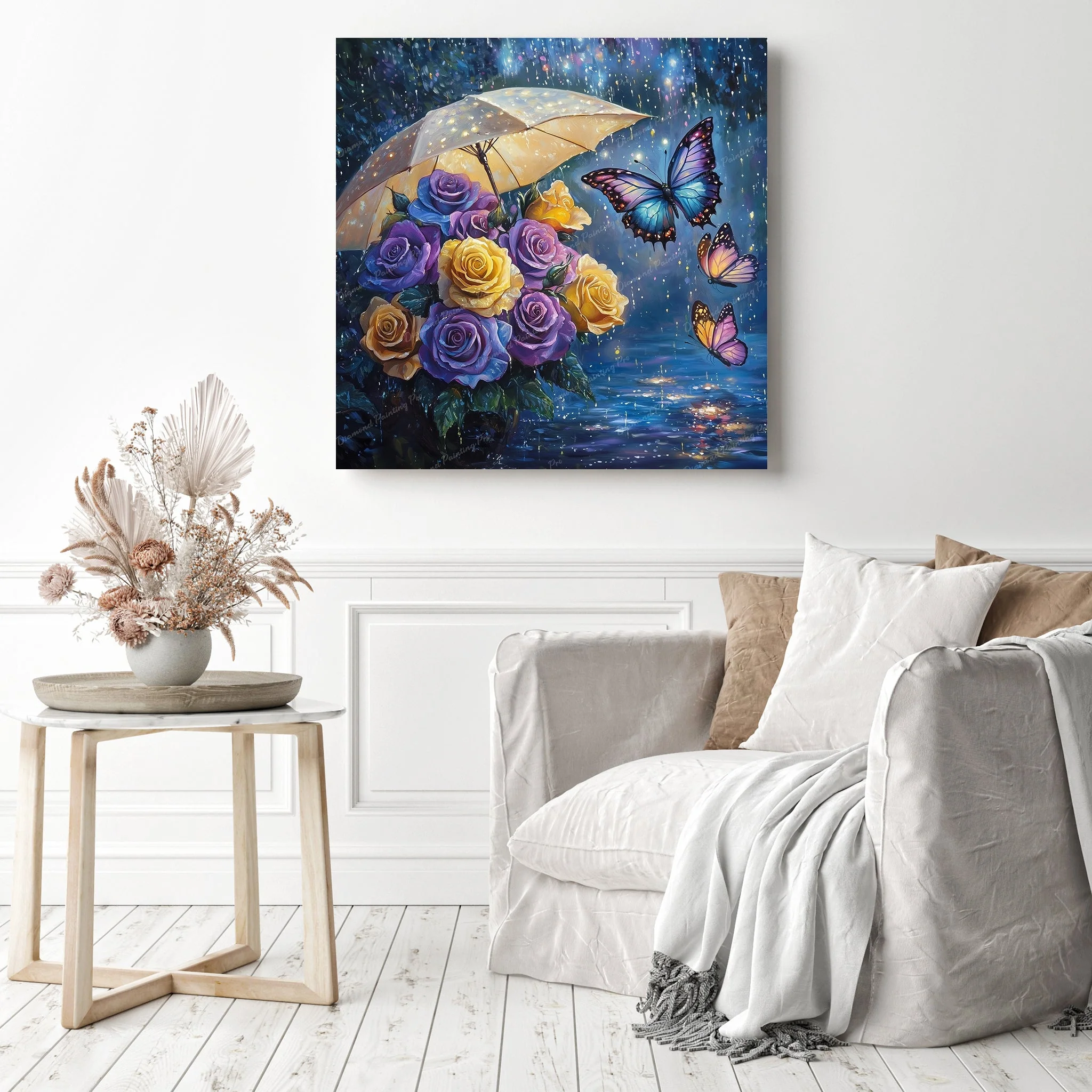 Raindrop Roses and Butterflies | Diamond Painting - Image 3