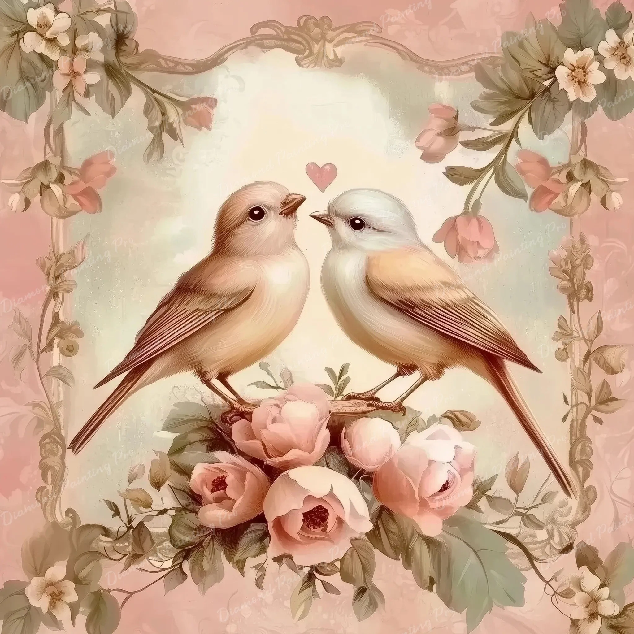 Rococo Lovebirds | Diamond Painting - Image 2
