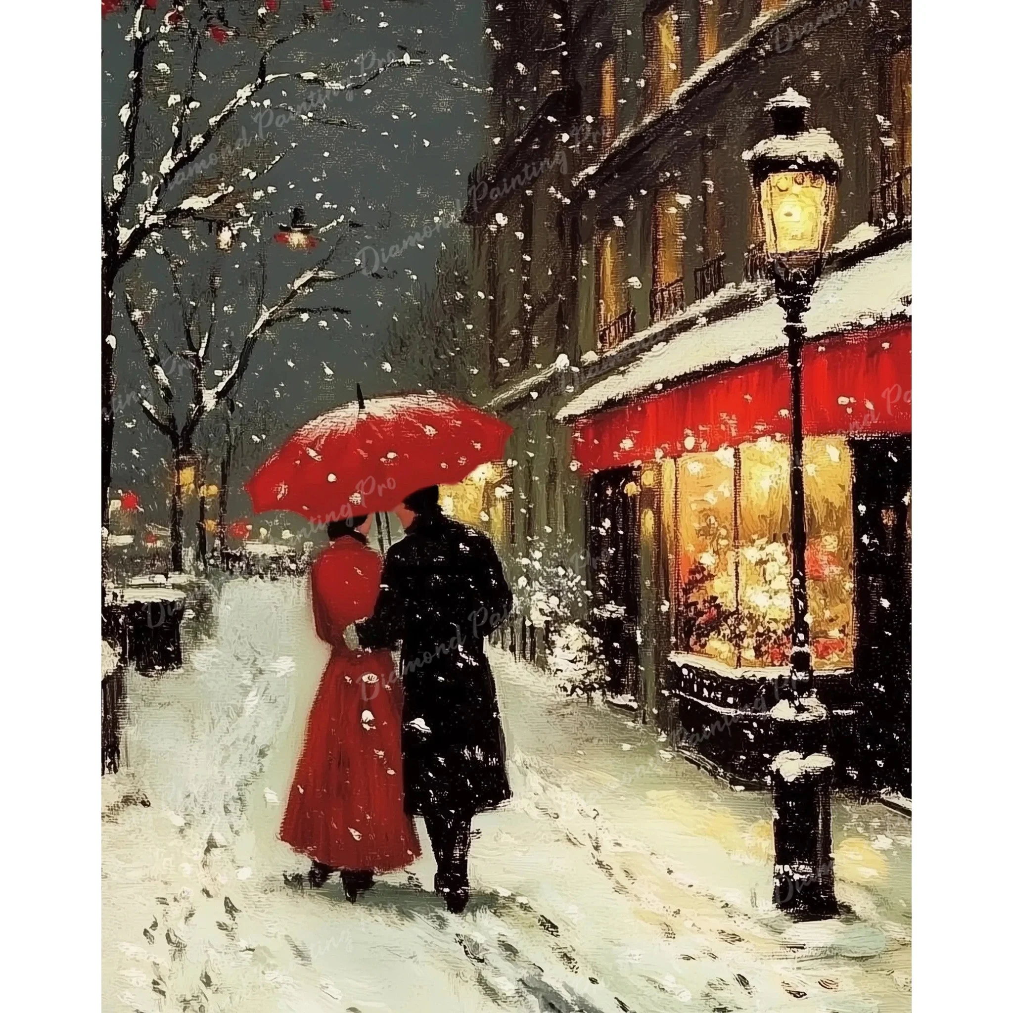Romantic Winter Stroll | Diamond Painting - Image 2