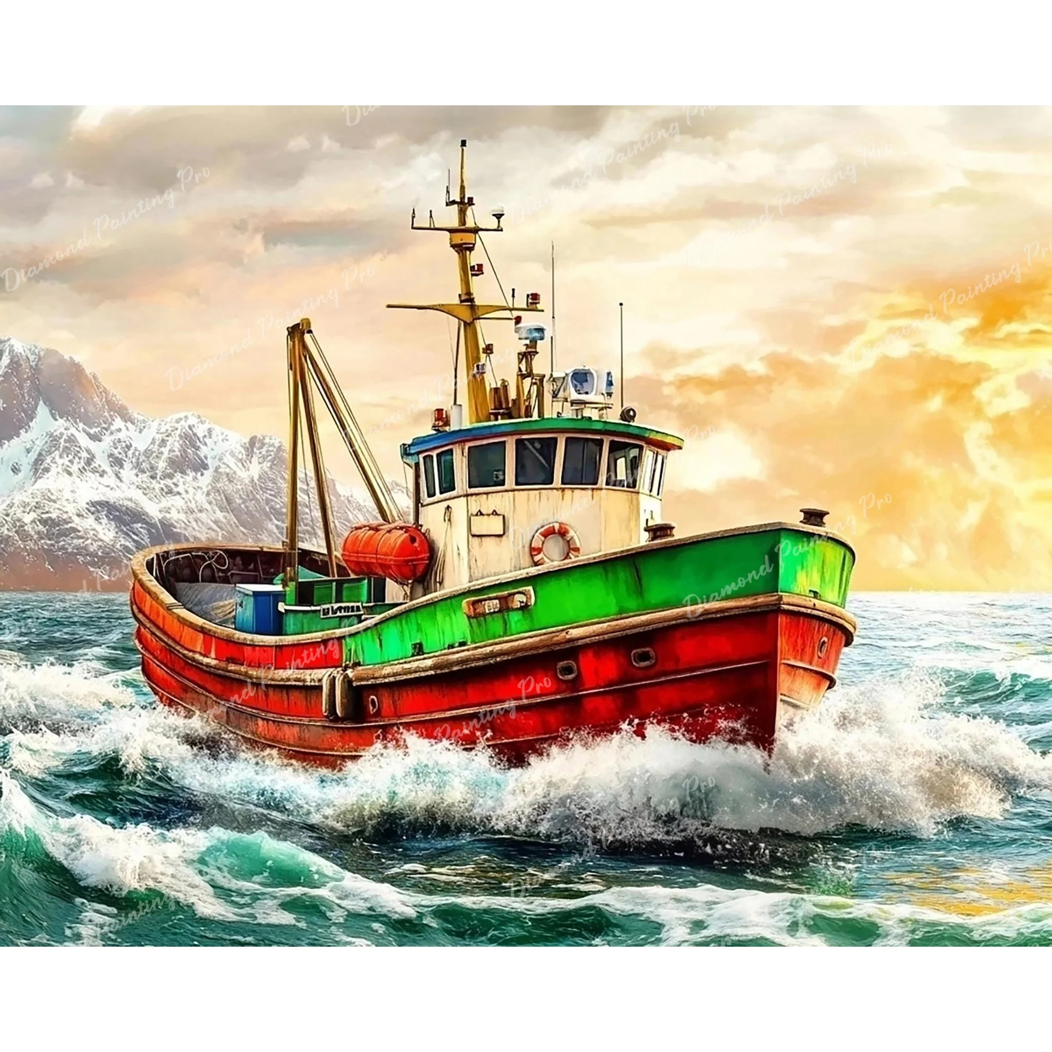 Rough Seas Trawler | Diamond Painting - Image 2