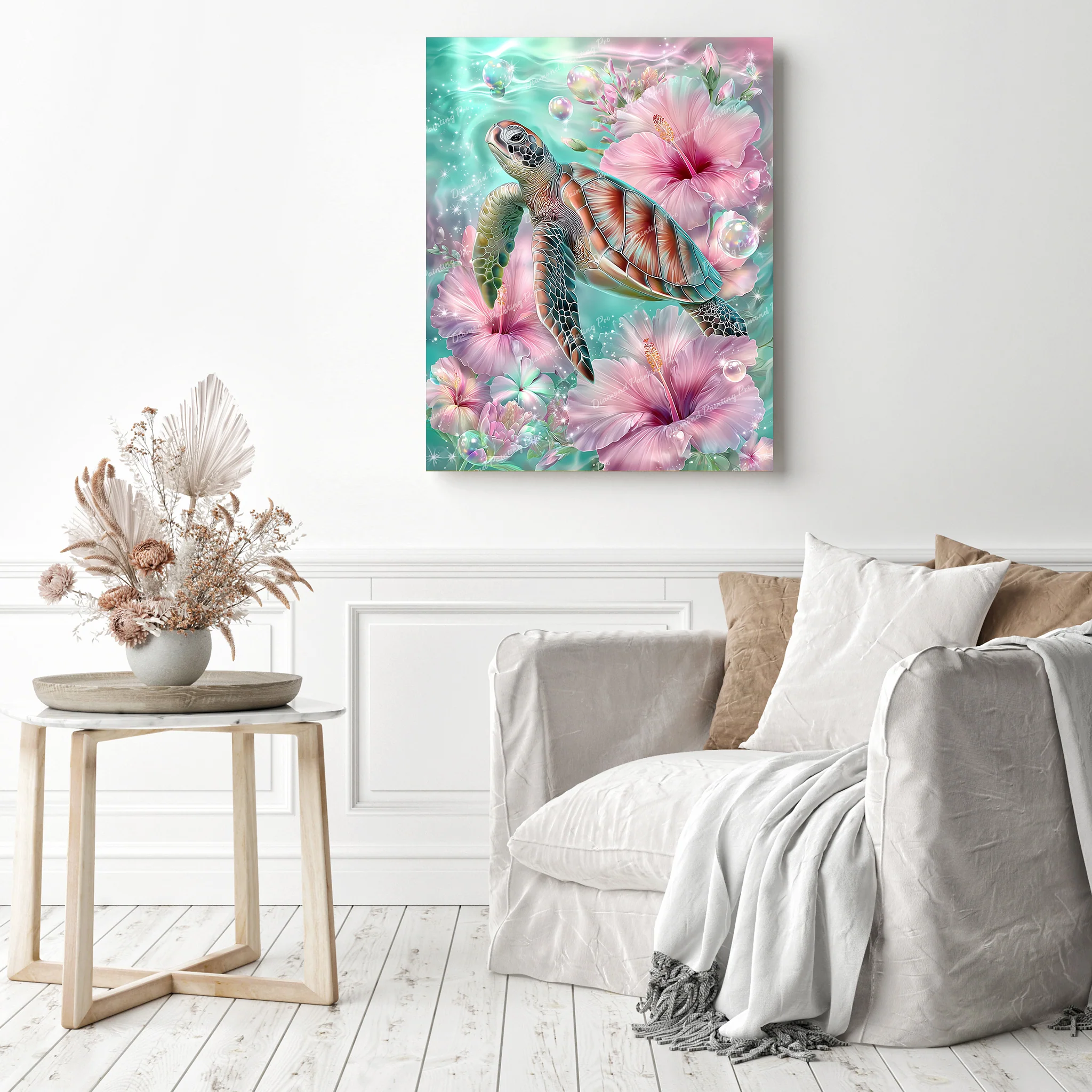 Sea Turtle and Hibiscus | Diamond Painting - Image 3