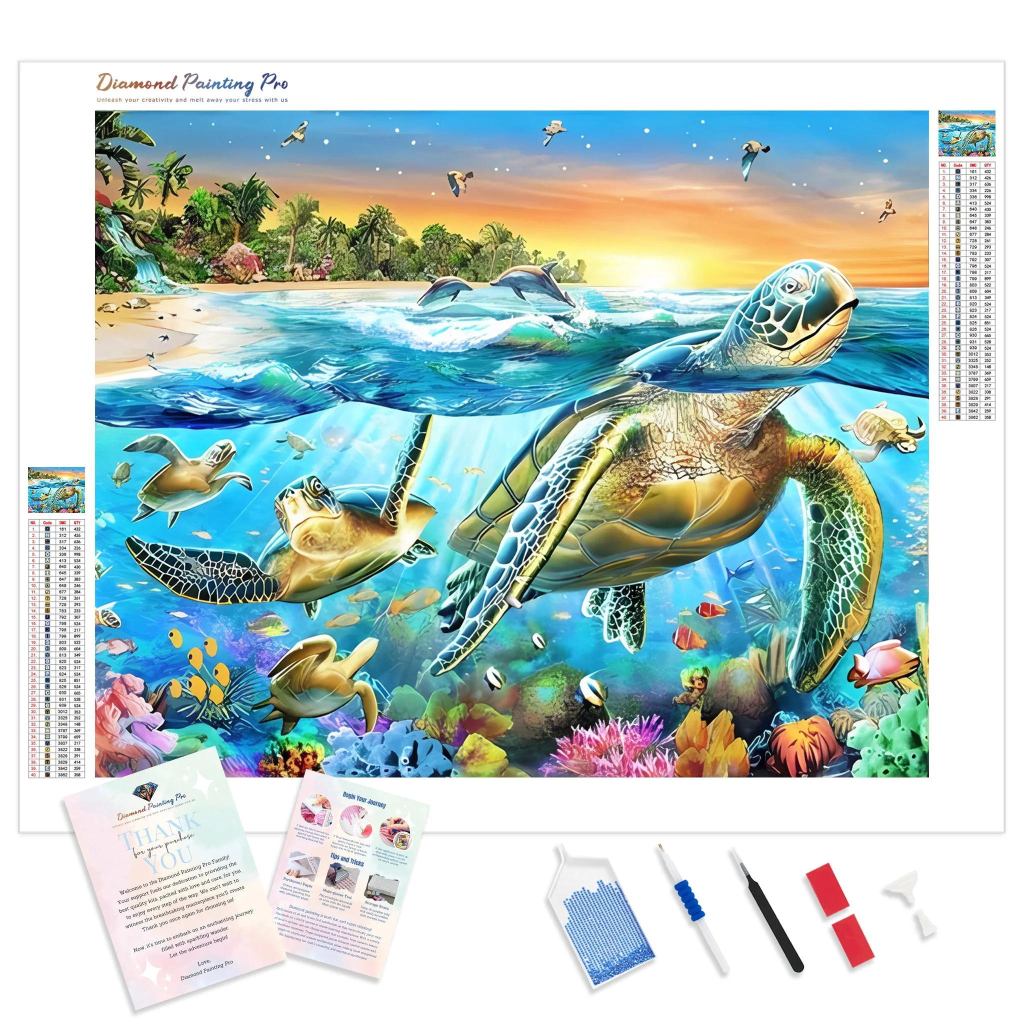 Sea Turtle Sunset | Diamond Painting