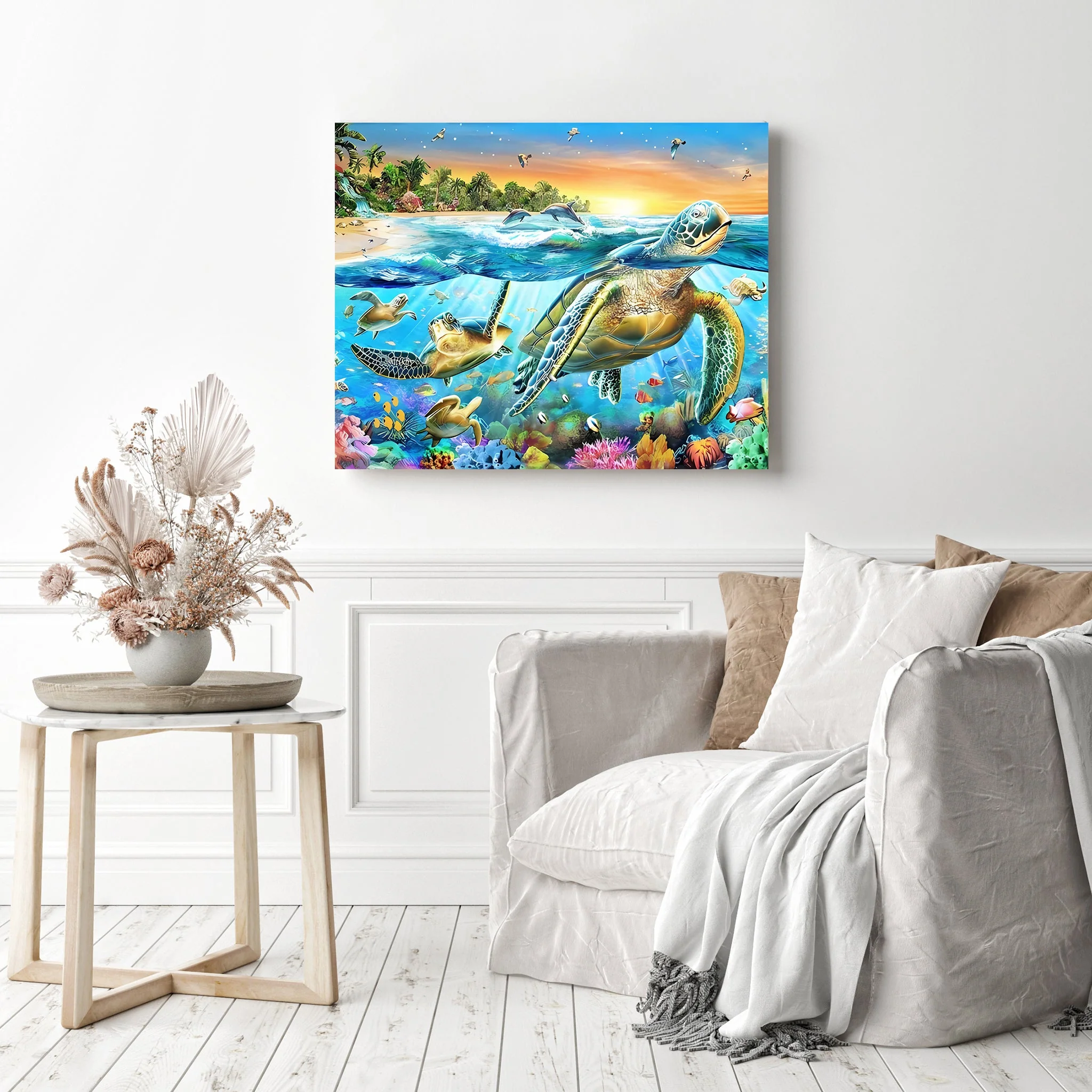 Sea Turtle Sunset | Diamond Painting - Image 3