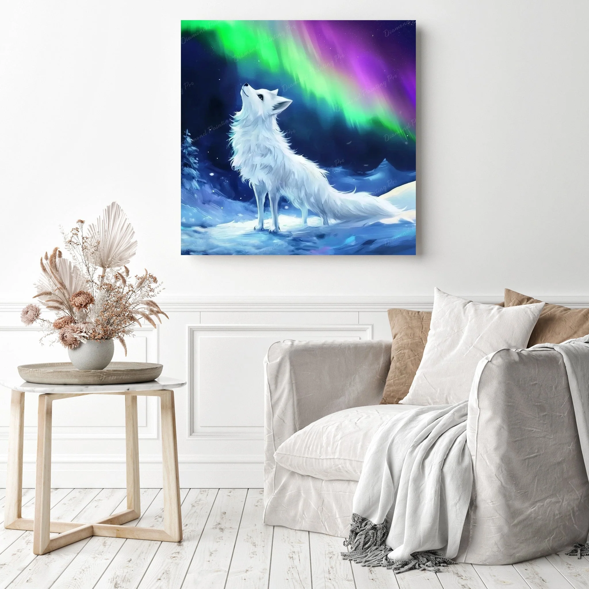 Snow Fox and Northern Lights | Diamond Painting - Image 3