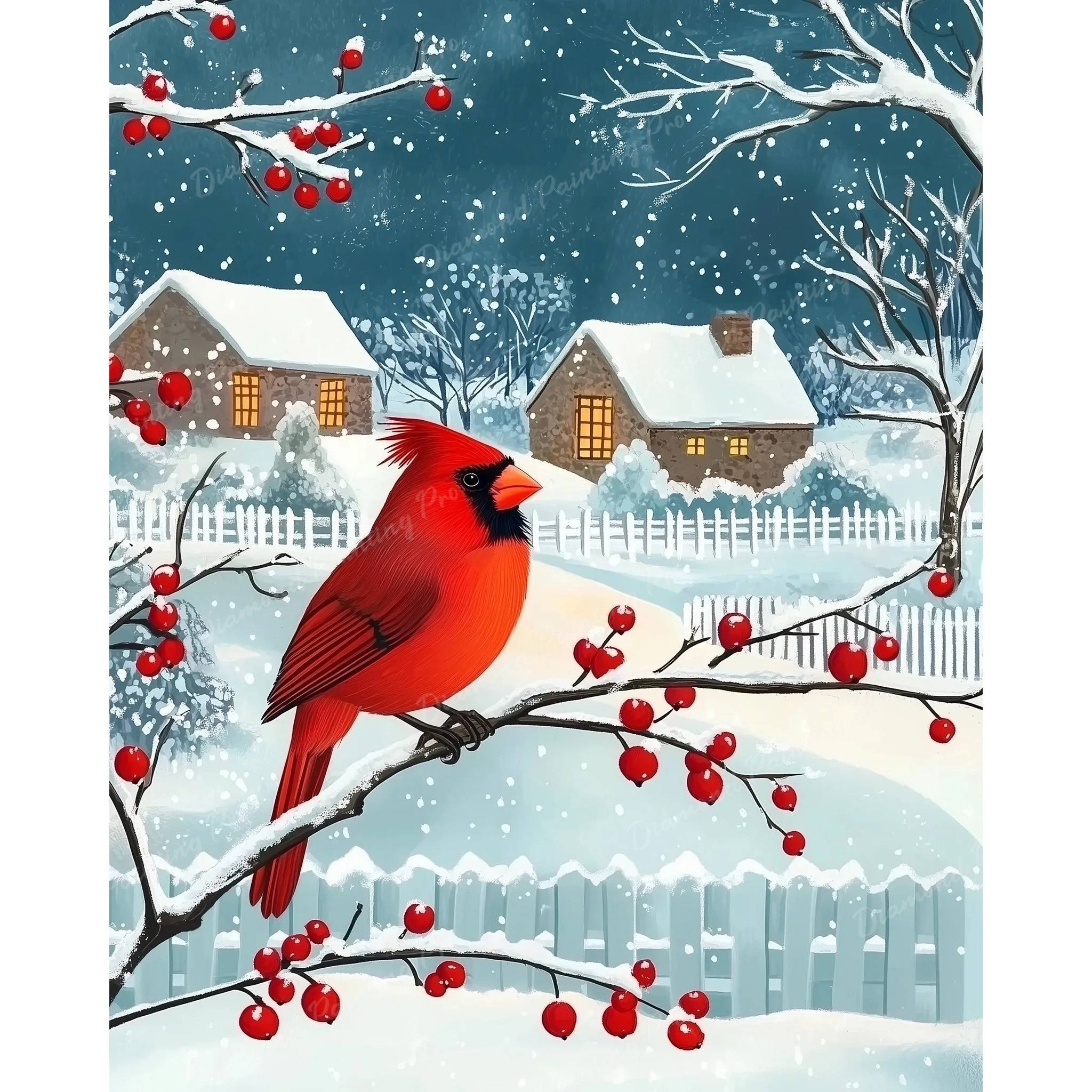 Snowy Winter Cardinal | Diamond Painting - Image 2