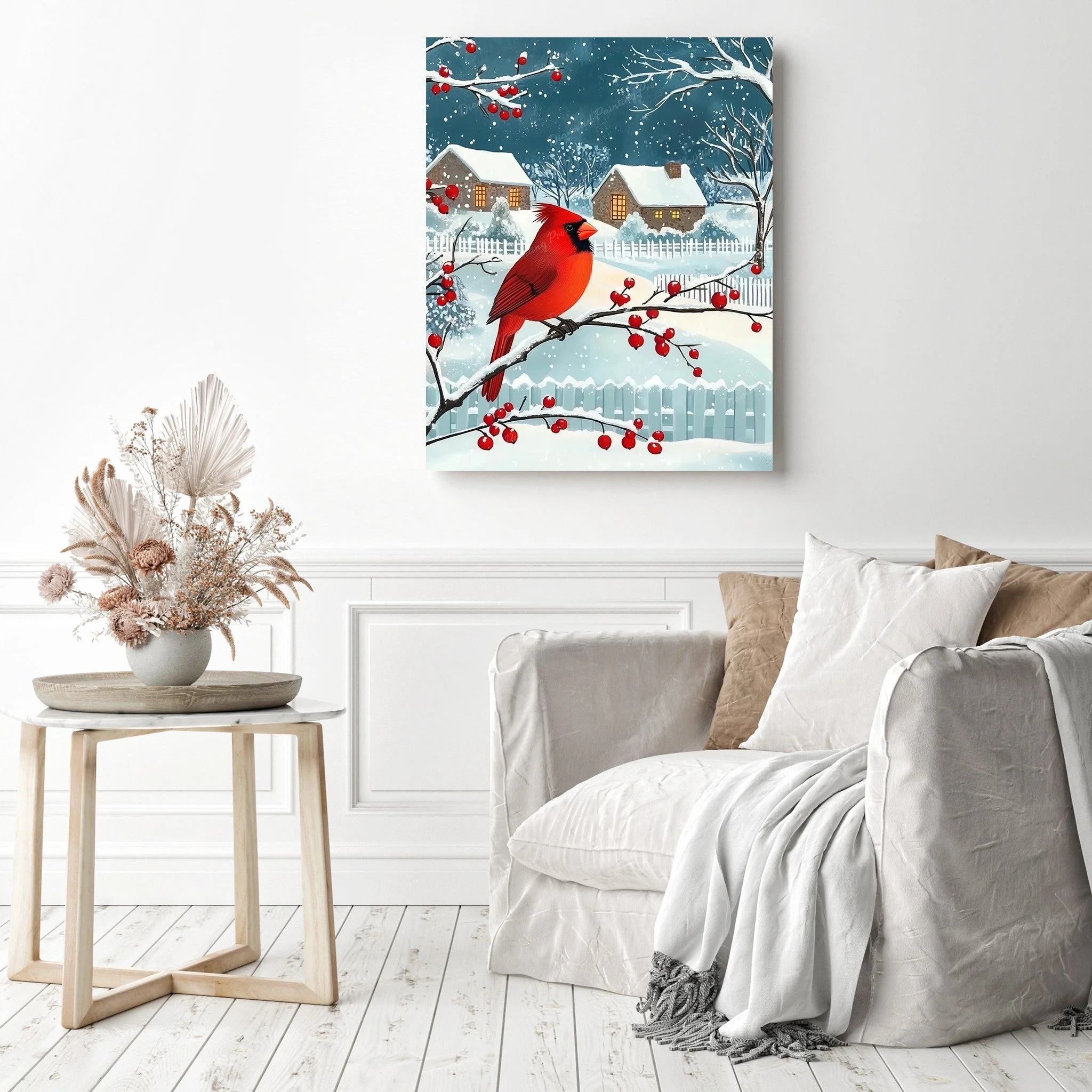 Snowy Winter Cardinal | Diamond Painting - Image 3