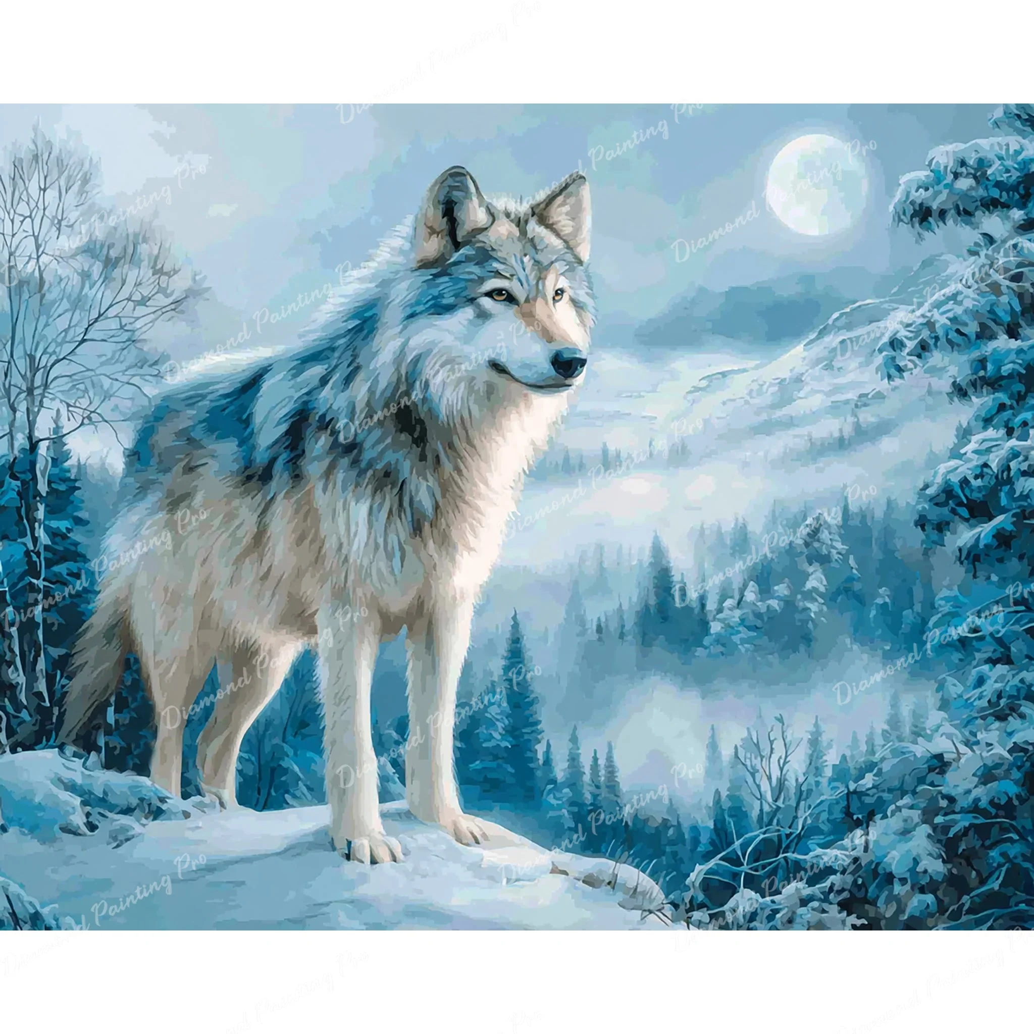 Snowy Winter Wolf | Diamond Painting - Image 2