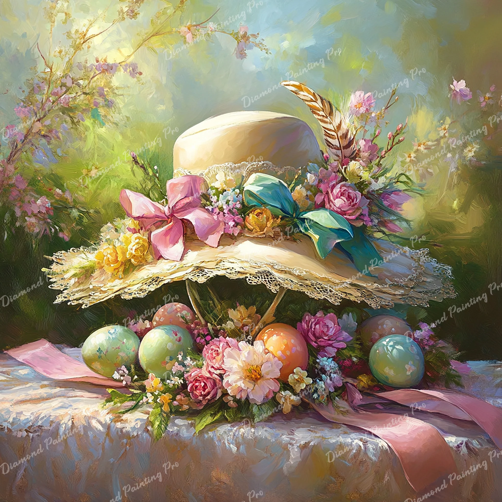 Springtime Bonnet and Bows | Diamond Painting - Image 2