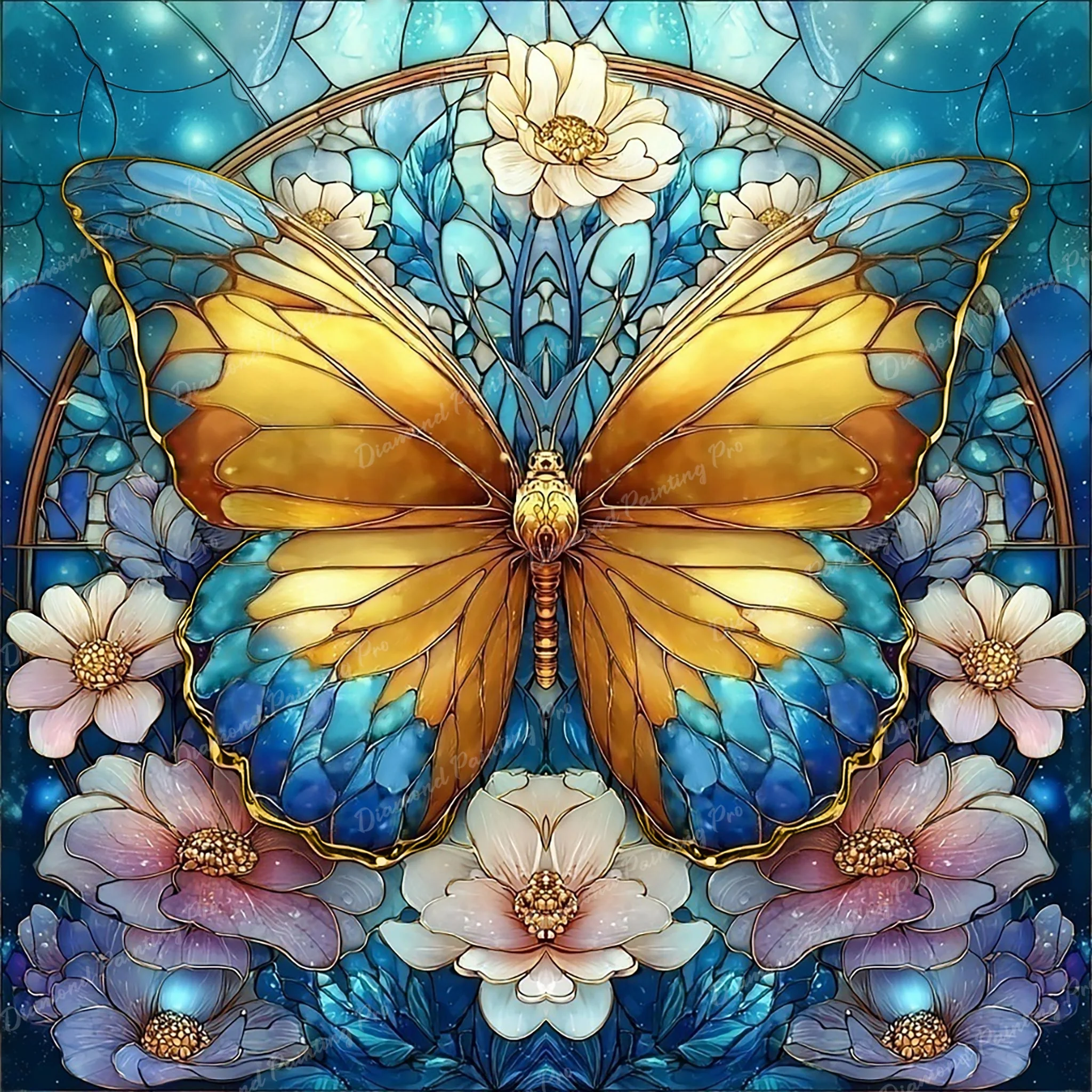 Stained Glass Floral Butterfly | Diamond Painting - Image 2