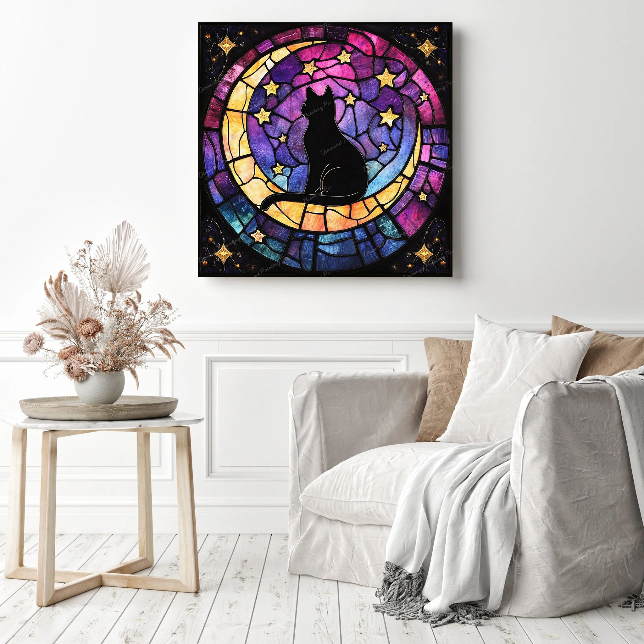 Stained Glass Lunar Cat | Diamond Painting - Image 3