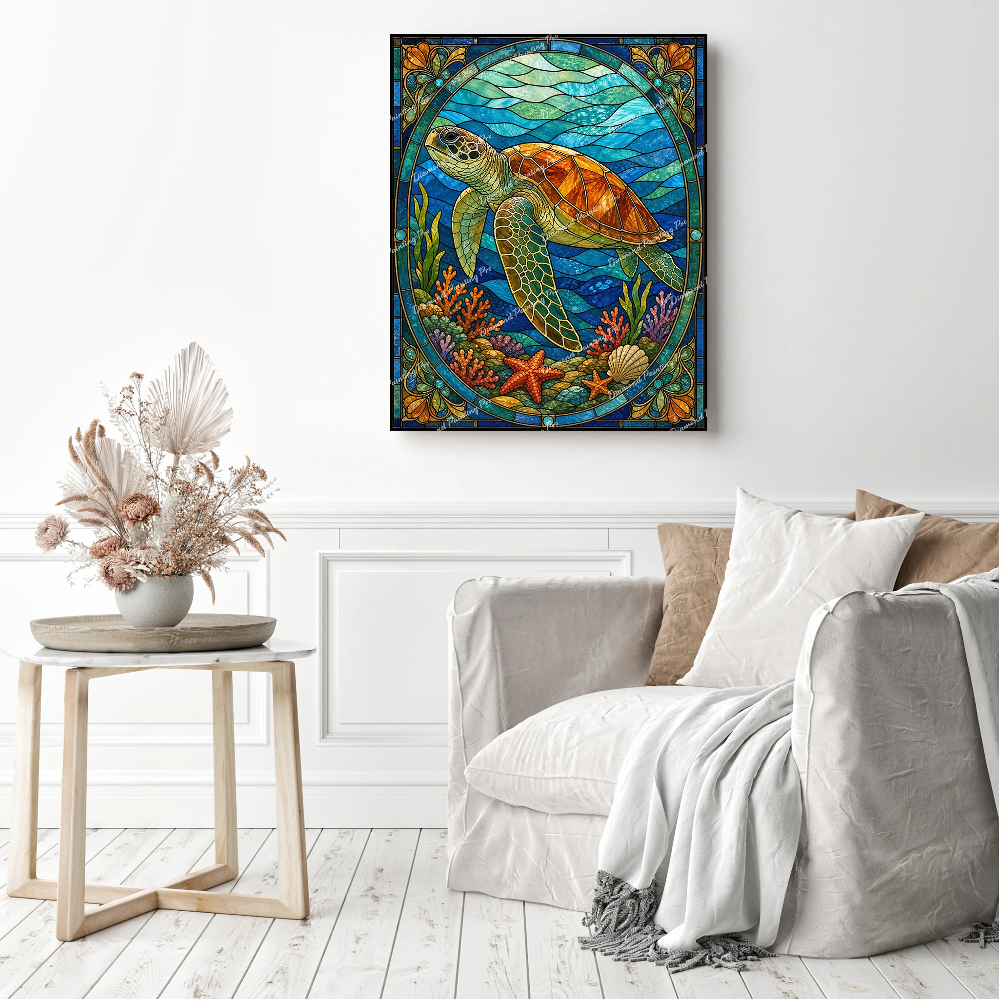 Stained-Glass Sea Turtle | Diamond Painting - Image 3
