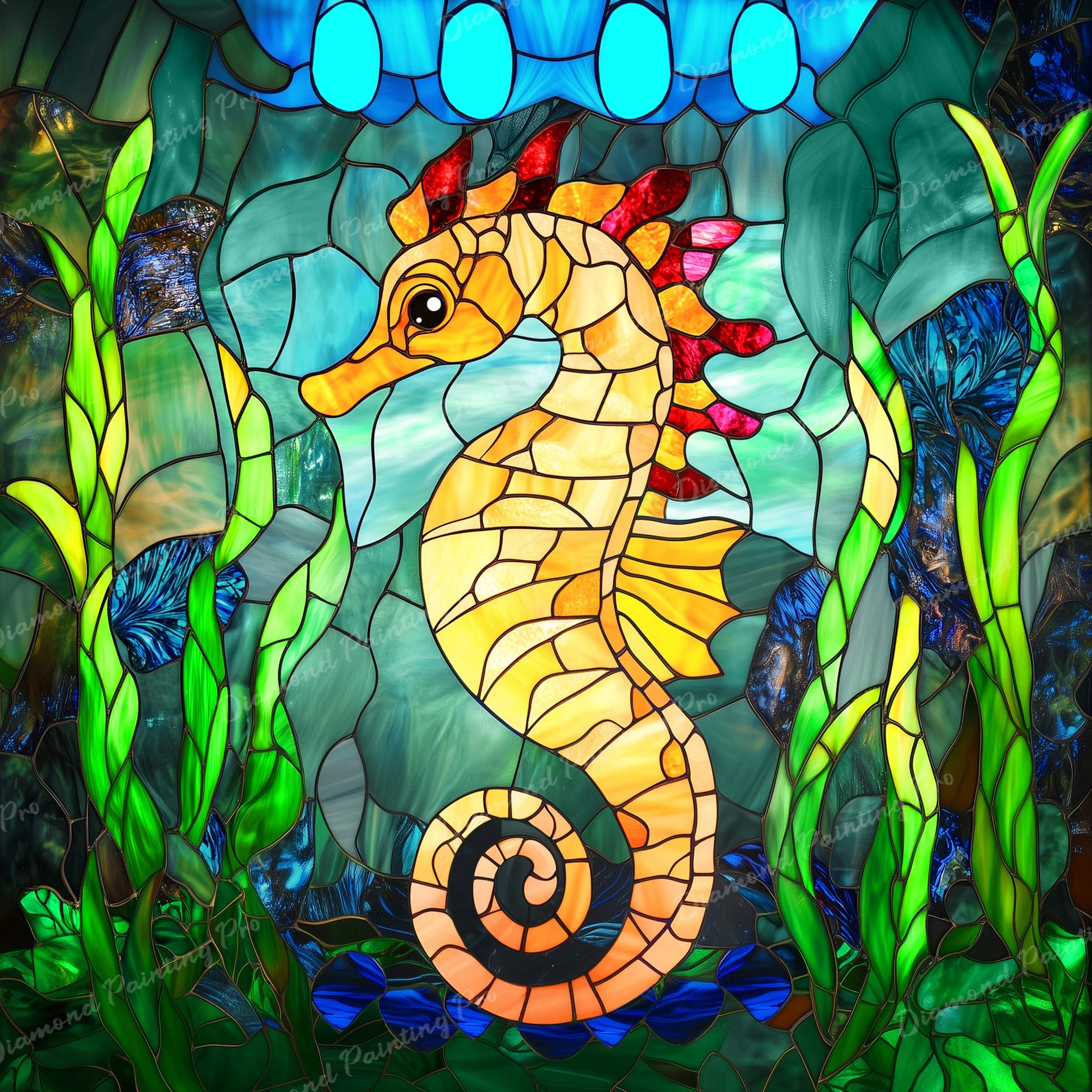 Stained Glass Seahorse | Diamond Painting - Image 2