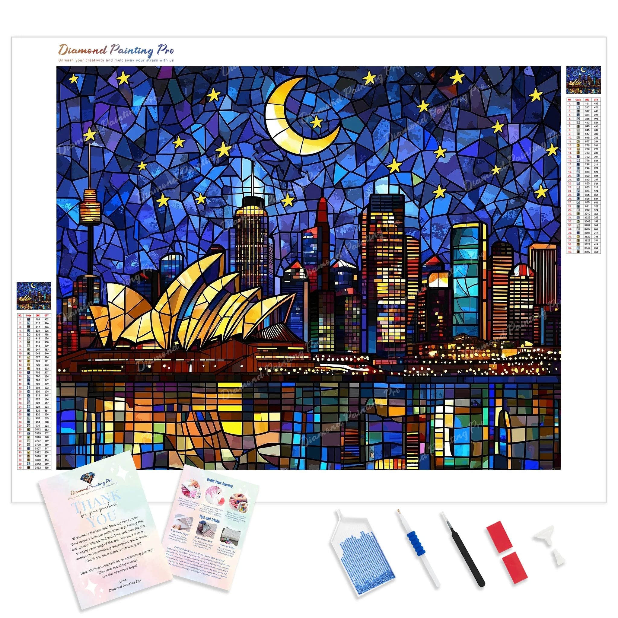 Stained Glass Sydney Skyline | Diamond Painting