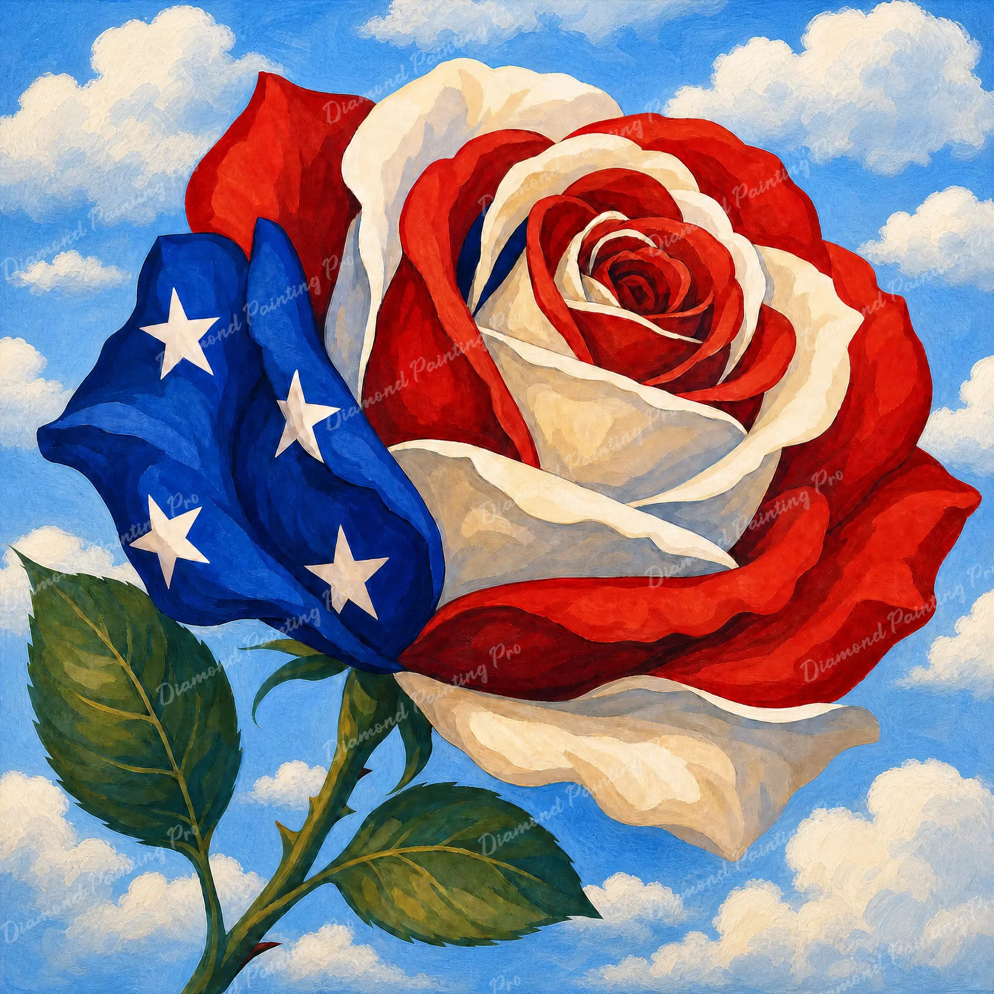 Star-Spangled Blossom | Diamond Painting - Image 2