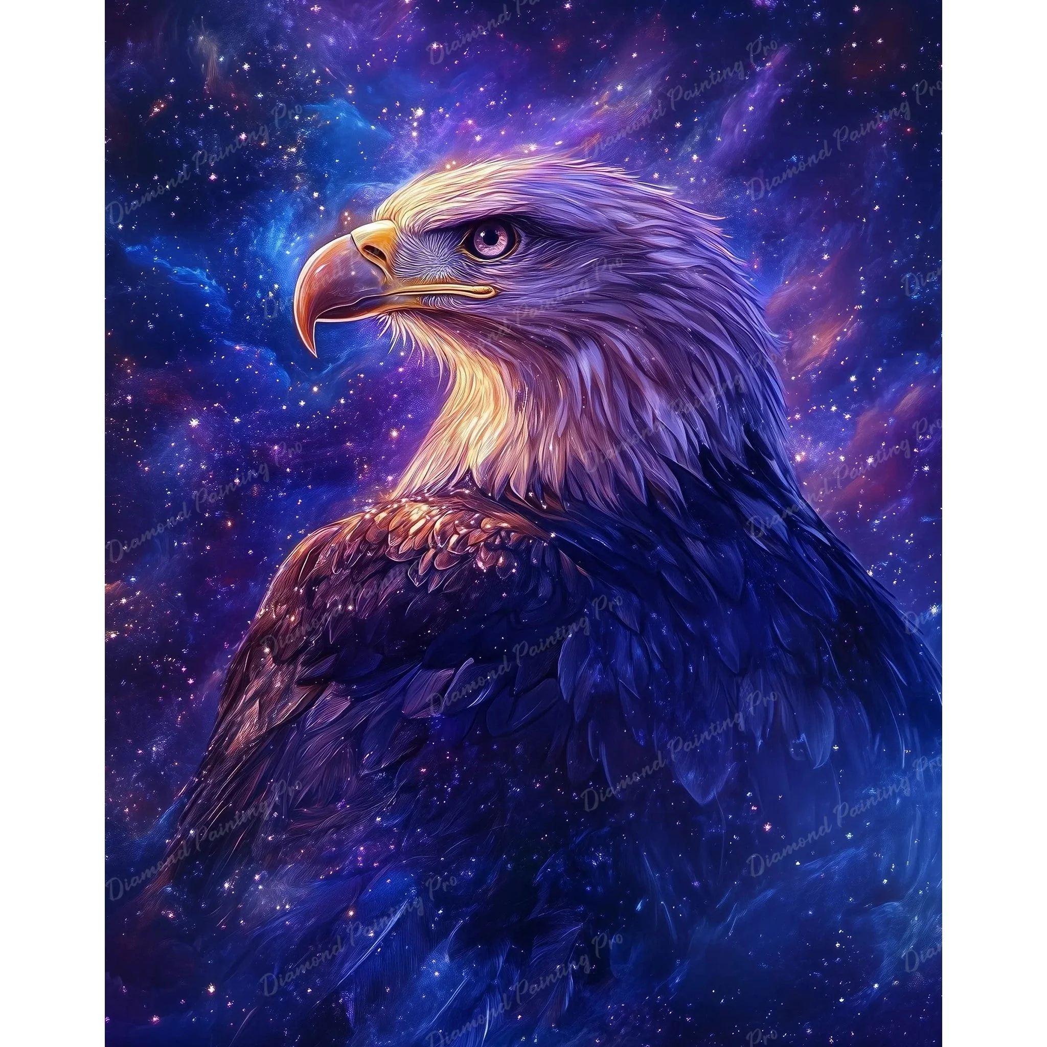 Starlit Cosmic Eagle | Diamond Painting - Image 2