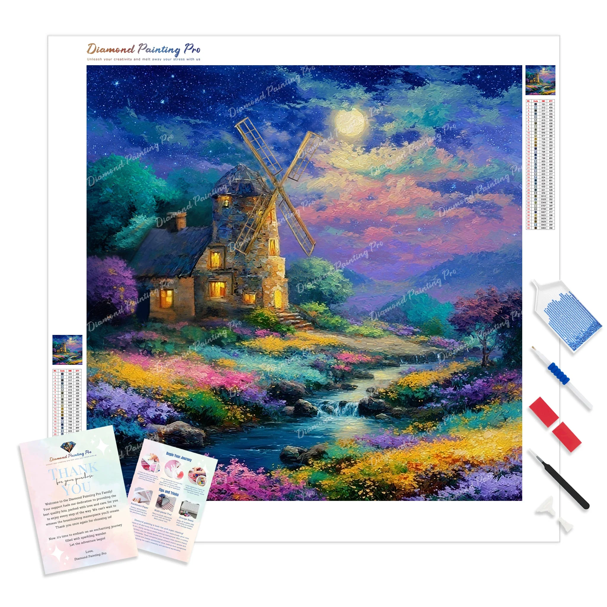 Starry Windmill | Diamond Painting