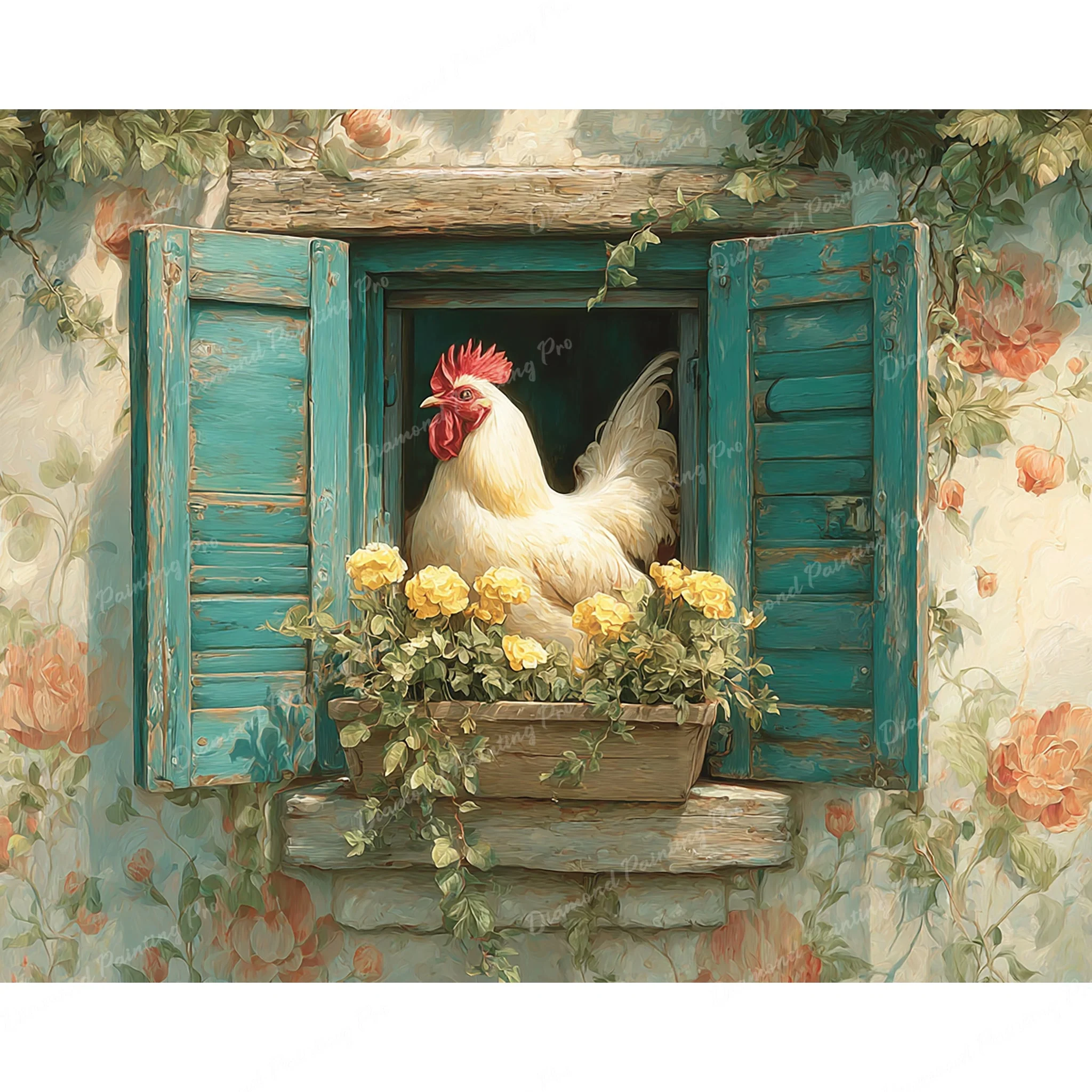 Sunny Rooster Window | Diamond Painting - Image 2