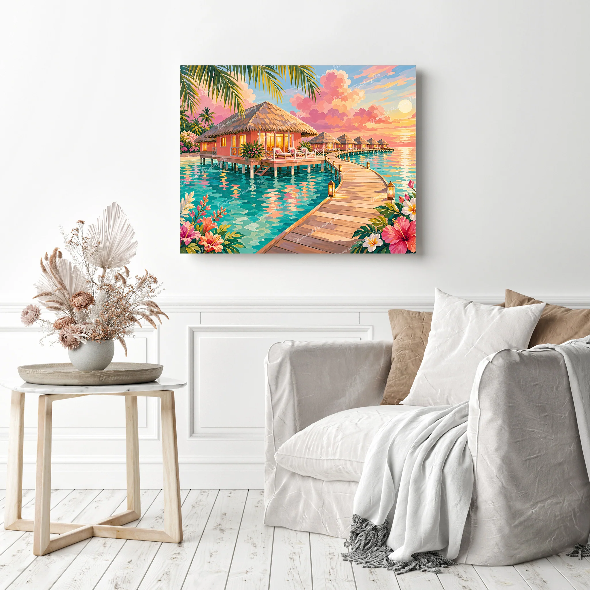 Sunset Water Villas | Diamond Painting - Image 3