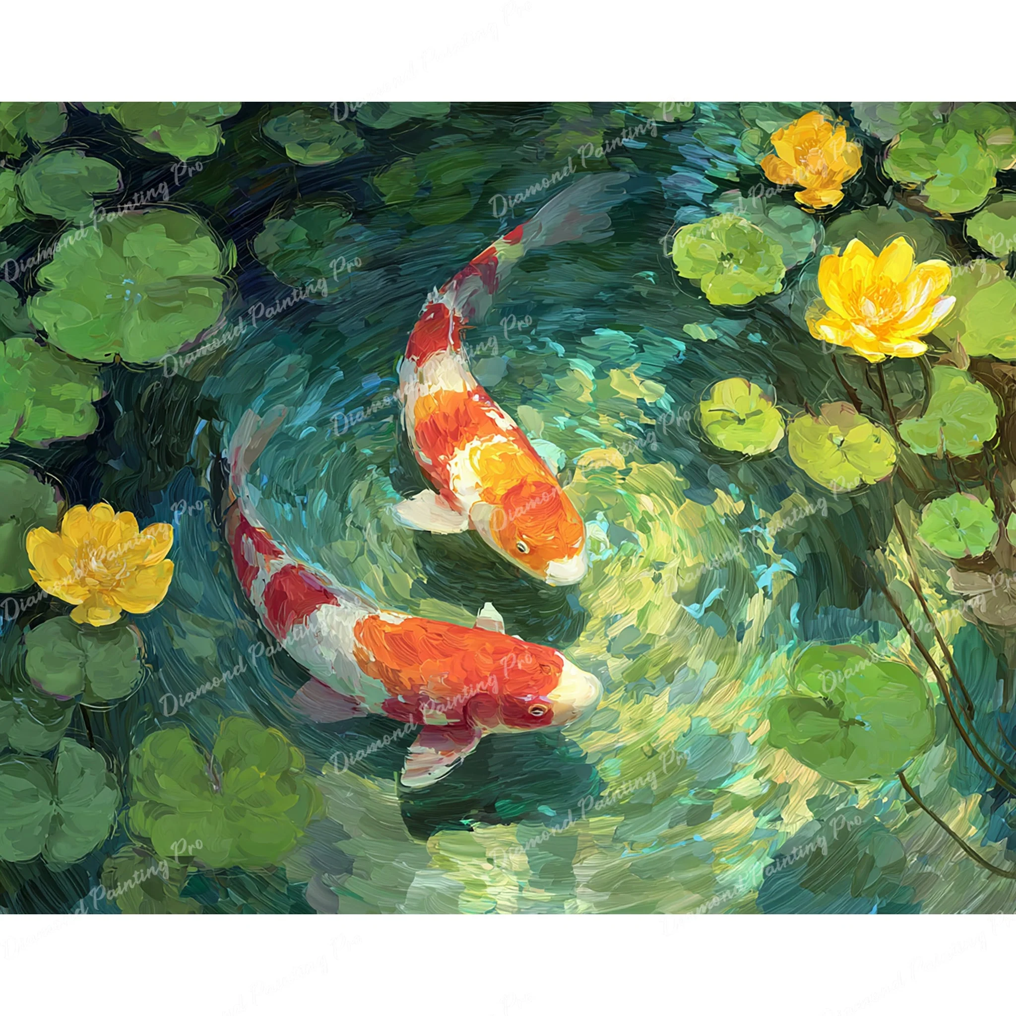 Swirls of Koi Serenity | Diamond Painting - Image 2
