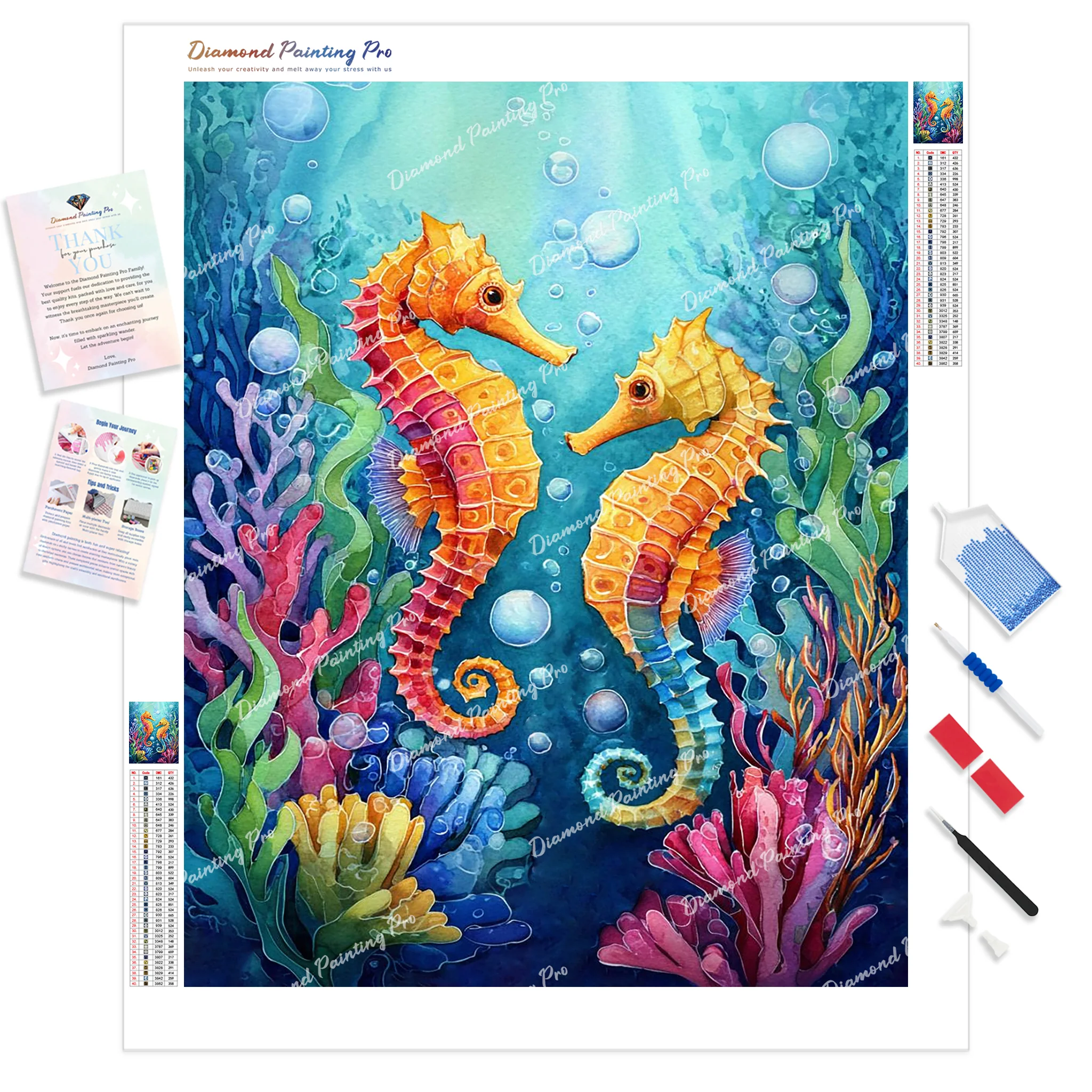 Vibrant Seahorses | Diamond Painting