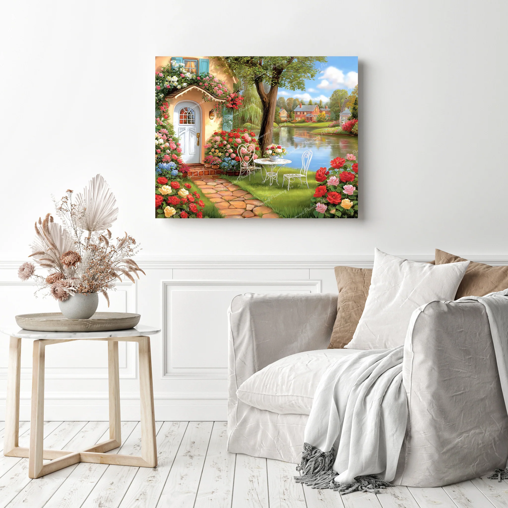 Waterside Tea for Two | Diamond Painting - Image 3