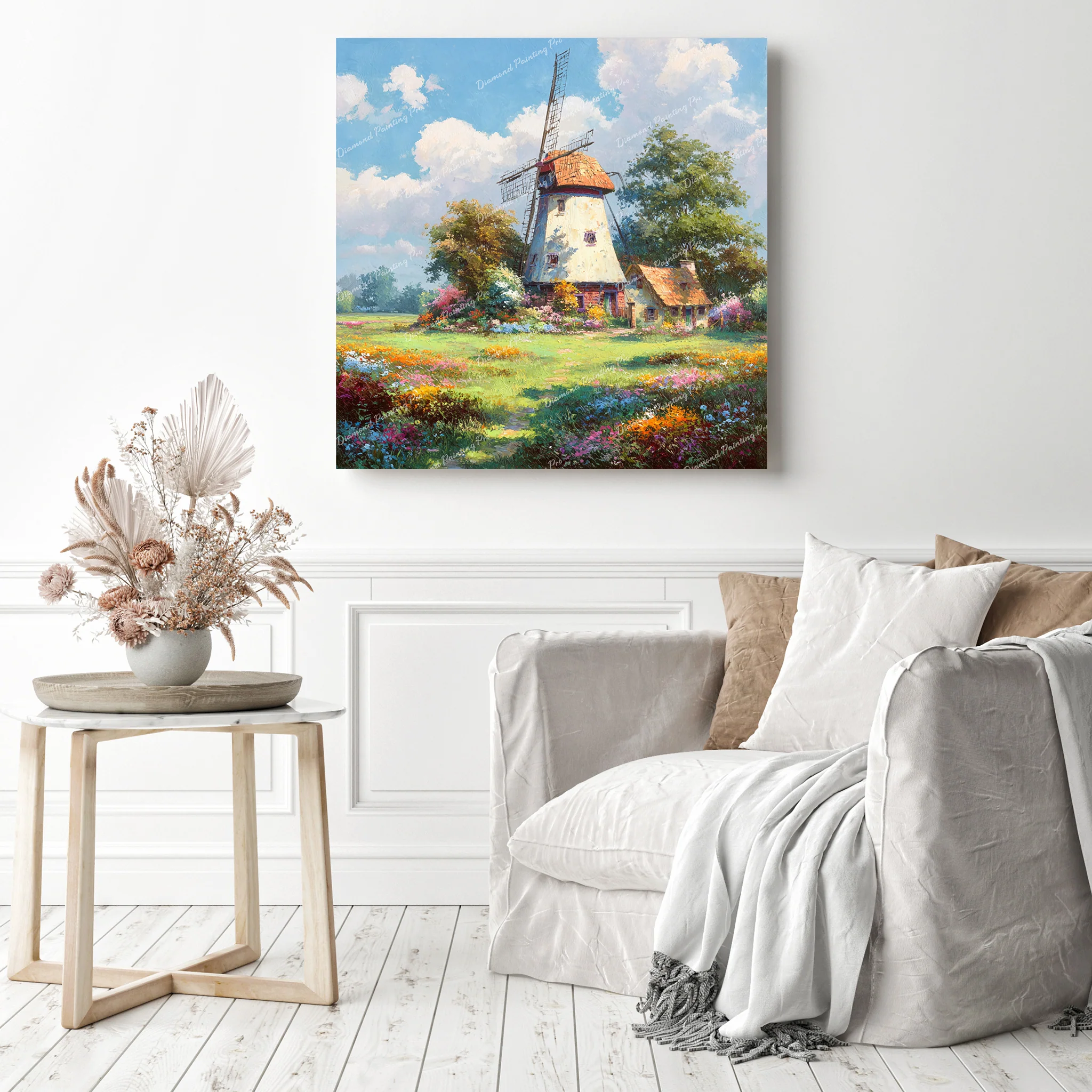 Windmill and Cottage | Diamond Painting - Image 3