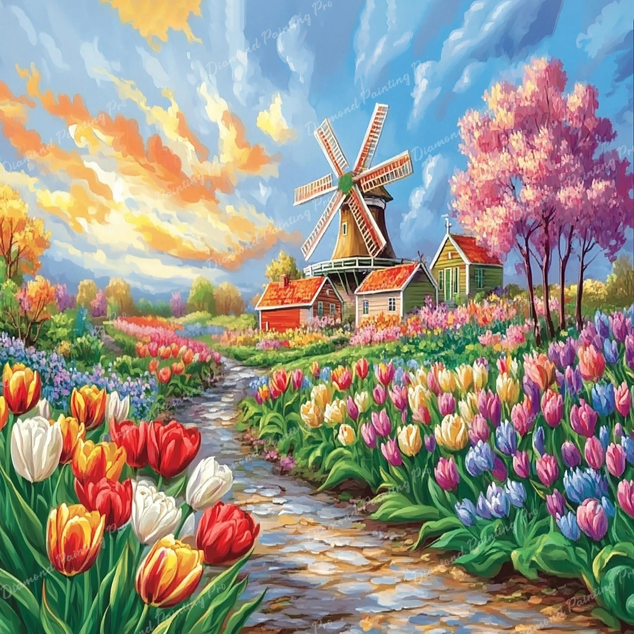 Windmill Tulip Path | Diamond Painting - Image 2