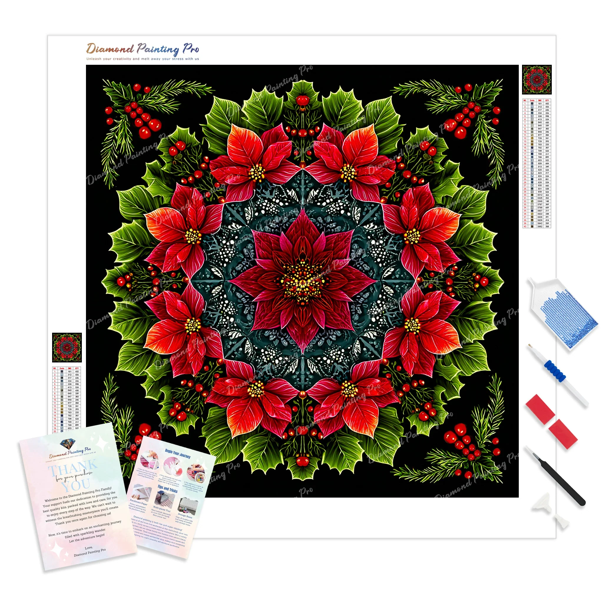 Wreath of Winter Roses | Diamond Painting