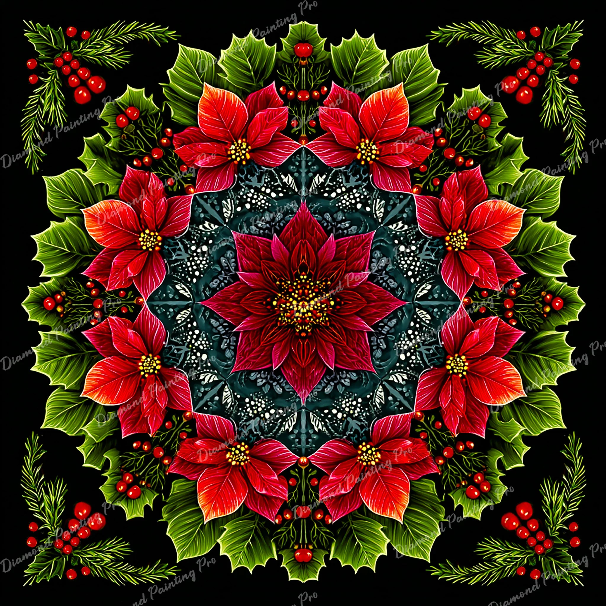 Wreath of Winter Roses | Diamond Painting - Image 2