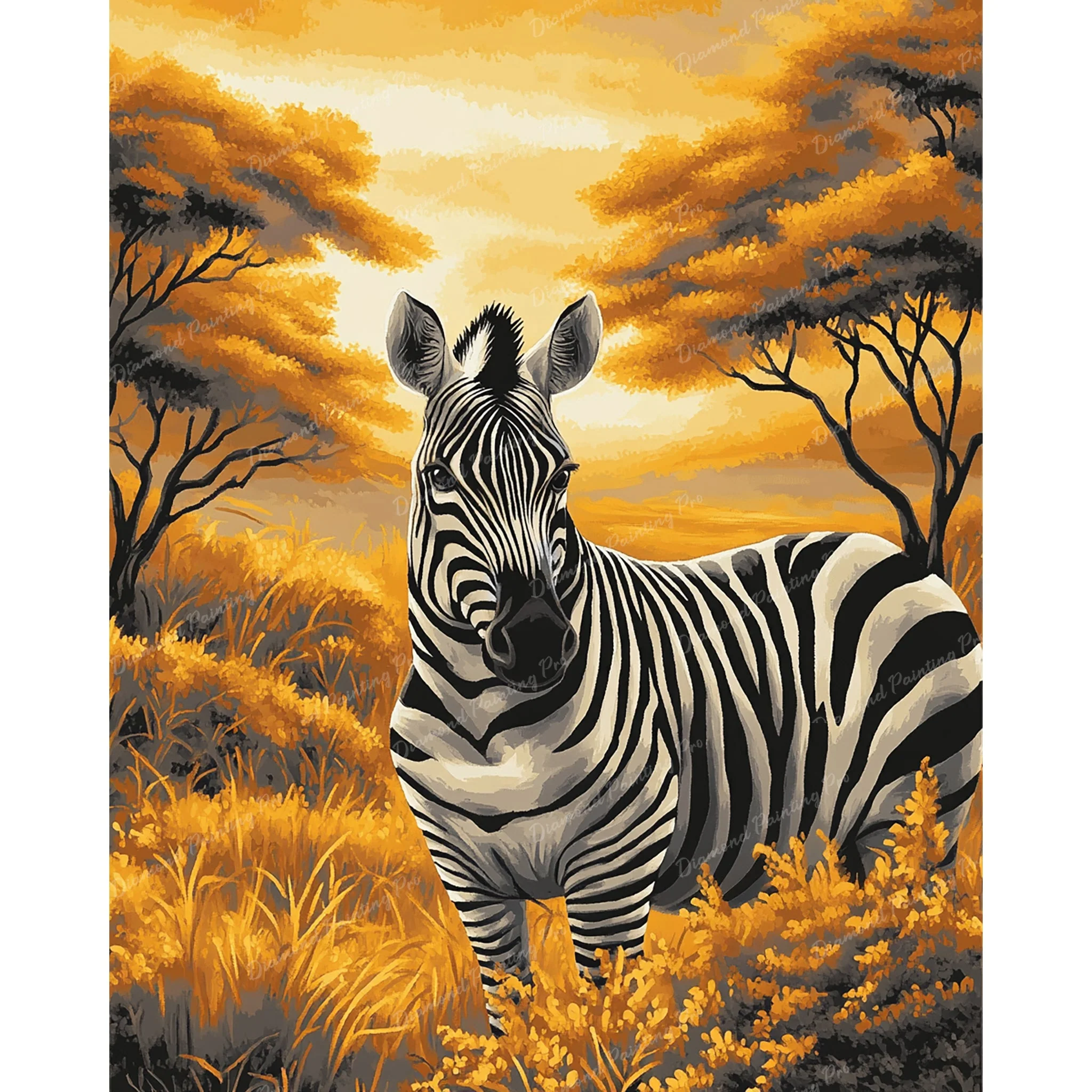 Zebra at Dusk | Diamond Painting - Image 2